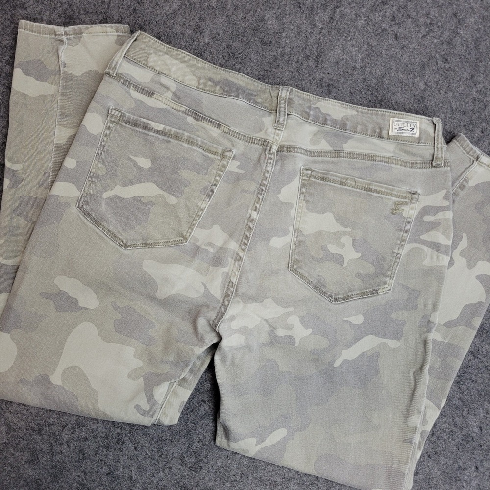 Seven7 Pants Womens 14 Green Sandstorm Camo Stretch Slim Fit Military Streetwear